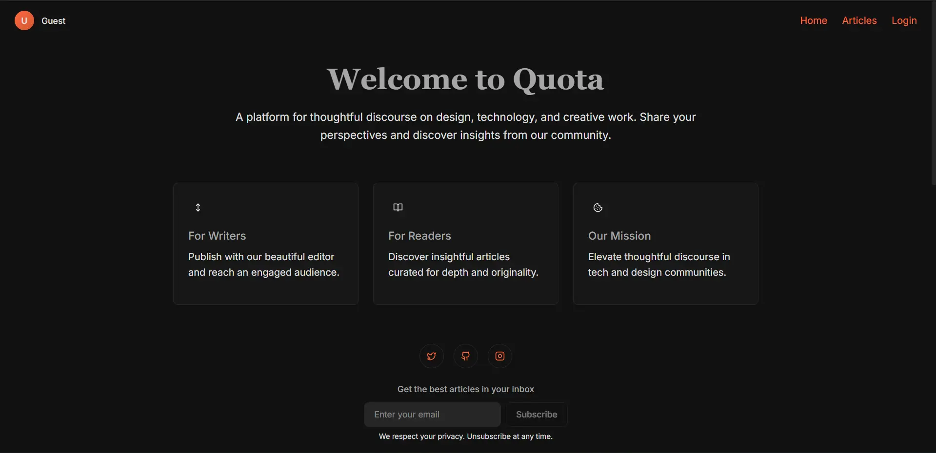 Quota Blog Platform